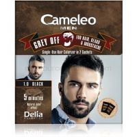 Delia Cosmetics Cameleo Men jednorázová farba pre okamžité zakrytie šedín odtieň 1.0 Black 2 x 15 ml
