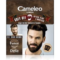 Delia Cosmetics Cameleo Men jednorázová farba pre okamžité zakrytie šedín odtieň 3.0 Dark Brown 2 x 15 ml