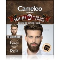 Delia Cosmetics Cameleo Men jednorázová farba pre okamžité zakrytie šedín odtieň 4.0 Medium Brown 2 x 15 ml