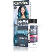 Delia Cosmetics Cameleo Neon Colors vymývajúca sa farba pre blond vlasy odtieň Turquoise  