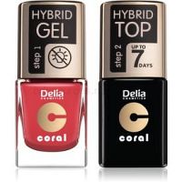 Delia Cosmetics Coral Nail Enamel Hybrid Gel kozmetická sada na nechty odstín 18  