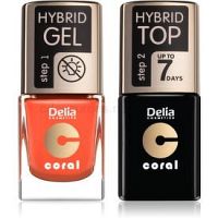 Delia Cosmetics Coral Nail Enamel Hybrid Gel kozmetická sada (na nechty) pre ženy 