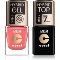 Delia Cosmetics Coral Nail Enamel Hybrid Gel kozmetická sada pre ženy odstín 16