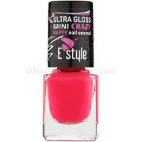E style Mini Crazy neónový lak na umelé aj prírodné nechty odtieň 25 Pink 7 ml
