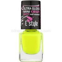 E style Mini Crazy neónový lak na umelé aj prírodné nechty odtieň 26 Yellow 7 ml