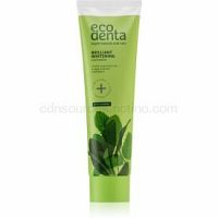 Ecodenta Green Brilliant Whitening bieliaca zubná pasta s fluoridom pre svieži dych Mint Oil + Sage Extract  100 ml
