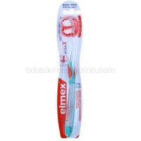 Elmex Caries Protection interX  zubná kefka s krátkou hlavou soft transparent/red/blue  