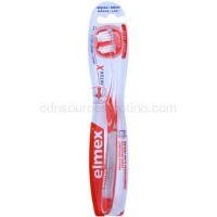 Elmex Caries Protection interX  zubná kefka s krátkou hlavou soft transparent/red/orange