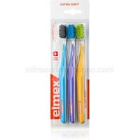 Elmex Swiss Made zubné kefky 3 ks ultra soft Blue + Purple + Orange 3 ks