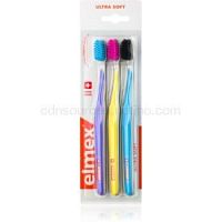 Elmex Swiss Made zubné kefky 3 ks ultra soft Purple + Yellow + Blue  