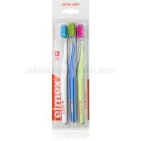Elmex Swiss Made zubné kefky 3 ks ultra soft White, Blue, Green