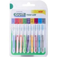 G.U.M Trav-Ler medzizubné kefky 9 ks mix 0,6 mm + 0,8 mm + 0,9 mm + 1,1 mm + 1,2 mm + 1,3 mm + 1,4 mm + 1,6 mm + 2,0 mm
