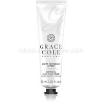 Grace Cole White Nectarine & Pear zjemňujúci krém na ruky a nechty 30 ml