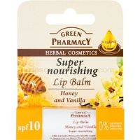 Green Pharmacy Lip Care výživný balzam na pery SPF 10 bez silikónov, parabénov a farbív 3,6 g