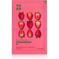 Holika Holika Pure Essence Strawberry rozjasňujúca plátienková maska pre jednotný tón pleti 20 ml