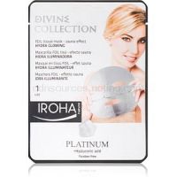 Iroha Divine Collection Platinum & Hyaluronic Acid hydratačná a rozjasňujúca maska 25 ml