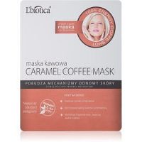 L’biotica Masks Caramel Coffee plátenná maska s osviežujúcim účinkom 