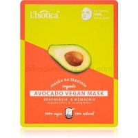 L’biotica Vegan Organic Avocado plátenná maska s regeneračným účinkom 1 ks