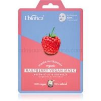 L’biotica Vegan Organic Raspberry rozjasňujúca plátienková maska 1 ks