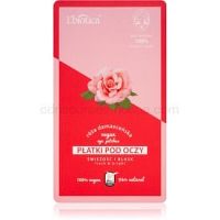 L’biotica Vegan Rose rozjasňujúca maska na očné okolie 2 ks