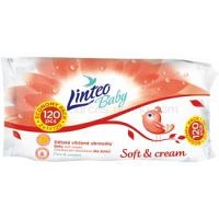 Linteo Baby Soft & Cream detské jemné vlhčené obrúsky 120 ks