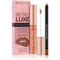 Makeup Revolution Retro Luxe metalická sada na pery odtieň Empress 5,5 ml