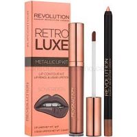 Makeup Revolution Retro Luxe metalická sada na pery odtieň Sovereign 5,5 ml