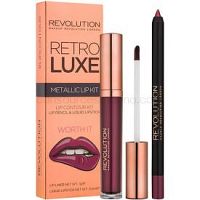 Makeup Revolution Retro Luxe metalická sada na pery odtieň Worth It 5,5 ml