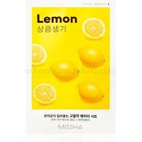 Missha Airy Fit Lemon plátenná maska pre rozjasnenie a vitalitu pleti  19 g