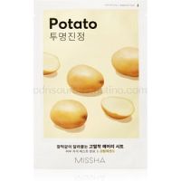 Missha Airy Fit Potato vyhladzujúca plátenná maska pre rozjasnenie pleti 19 g