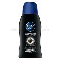 Nivea Men Active Clean sprchový gél na tvár, telo a vlasy pre mužov 50 ml