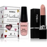 NOBEA Heartbeat sada lak na nechty a hydratačný rúž odtieň Pure Nude