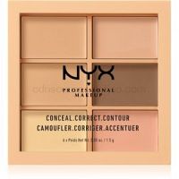 NYX Professional Makeup Conceal. Correct. Contour korekčná a kontúrovacia paletka odtieň 01 Light 6 x 1,5 g