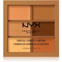 NYX Professional Makeup Conceal. Correct. Contour korekčná a kontúrovacia paletka odtieň 03 Deep 6 x 1,5 g