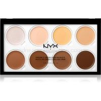 NYX Professional Makeup Highlight & Contour Cream PRO kontúrovacia paletka na tvár  8 x 2,7 g