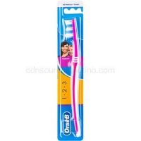 Oral B 1-2-3 Classic Care zubná kefka medium Dark Pink