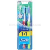Oral B 3D White Fresh zubné kefky medium Dark Pink & Green 2 ks