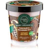 Organic Shop Body Desserts Chocolate & Macademia Nut zjemňujúca pena do kúpeľa 450 ml