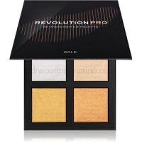 Revolution PRO 4K Highlighter Palette paleta rozjasňovačov odtieň Gold 4 x 4 g