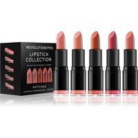Revolution PRO Lipstick Collection sada rúžov 5 ks odtieň Matte Nude 5 ks