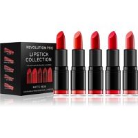 Revolution PRO Lipstick Collection sada rúžov 5 ks odtieň Matte Reds 5 ks