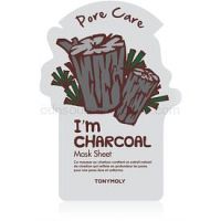 TONYMOLY I'm CHARCOAL plátenná maska pre vyhladenie pleti a minimalizáciu pórov  1 ks