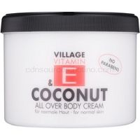 Village Vitamin E Coconut telový krém bez parabénov 500 ml