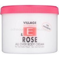 Village Vitamin E Rose telový krém bez parabénov 500 ml