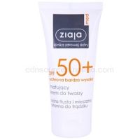 Ziaja Med Protecting UVA + UVB zmatňujúci opaľovací krém na tvár SPF 50+ 50 ml