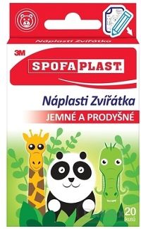 3M SPOFAPLAST č.114 Náplasti ZVIERATKÁ detské, 2 veľkosti, 1x20 ks