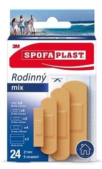 3M SPOFAPLAST č.603 Náplasti Rodinný mix 2 typy, 5 veľkostí, 1x24 ks