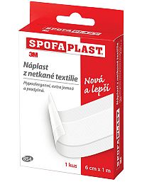 3M SPOFAPLAST č.854 Náplasť z netkanej textílie 6cm x 1m, jemná, pás, 1x1 ks