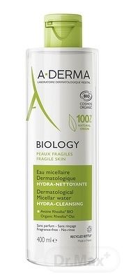 A-DERMA BIOLOGY micelárna voda HYDRATAČNÁ-ČISTIACA 1×400 ml, micelárna voda