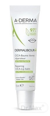 A-DERMA DERMALIBOUR+ Reparačný CICA-Balzam pre popraskané a podráždené pery 1x15 ml